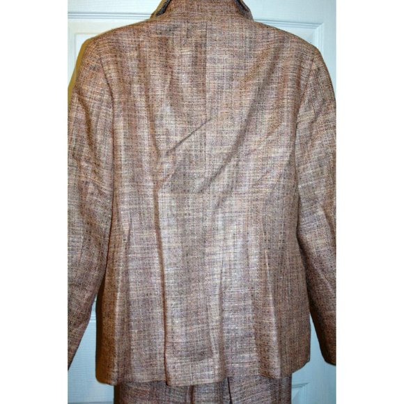 ANN FREEDBERG size 8 pale pink and tan  skirt suit - Picture 8 of 10